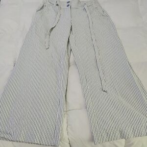 Striped Womens Pants in Blue and White